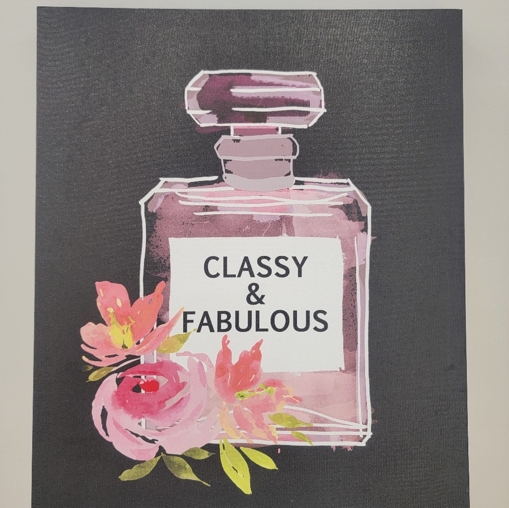 "CLASSY & FABULOUS" Decorative Wall Canvas -- Coco Chanel Quote